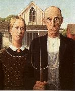 Grant Wood American Gothic oil